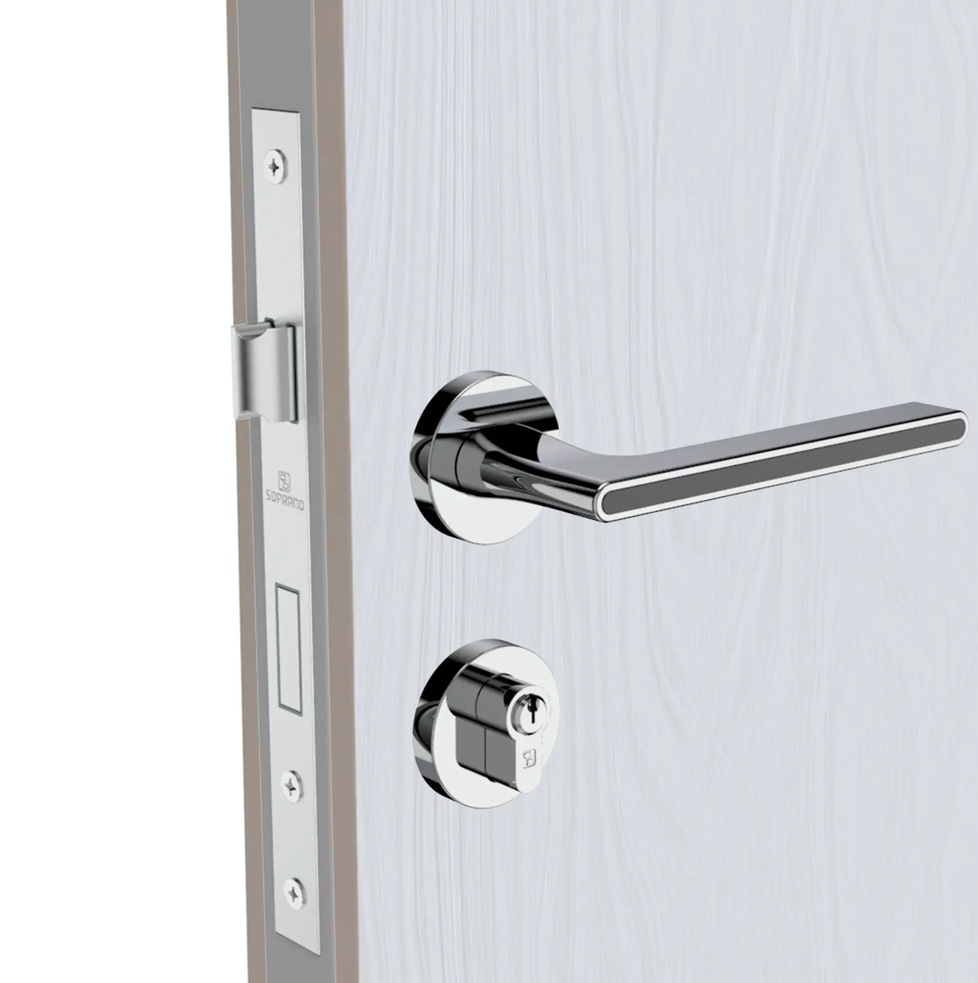 Fechadura Externa 55x72 ROS59 PY75 Cromado Allegro - Soprano - Soprano