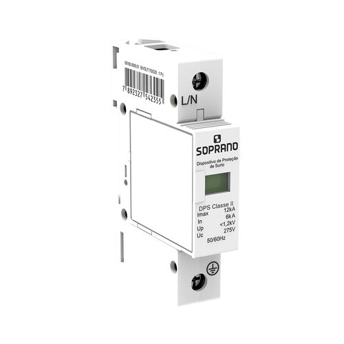 Dispositivo Proteção Surto DPS Monopolar 275vca 12kA Soprano