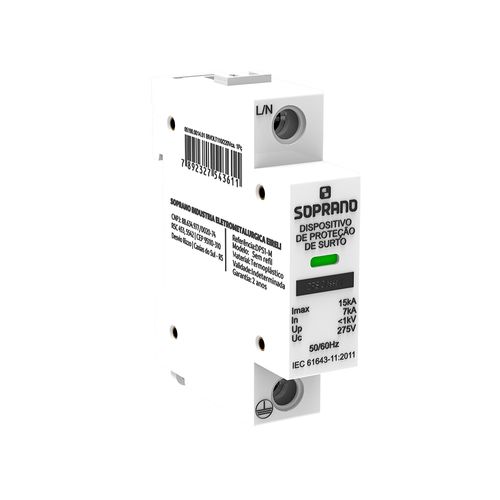 Dispositivo Proteção Surto DPS Monopolar 275vca 15kA Soprano