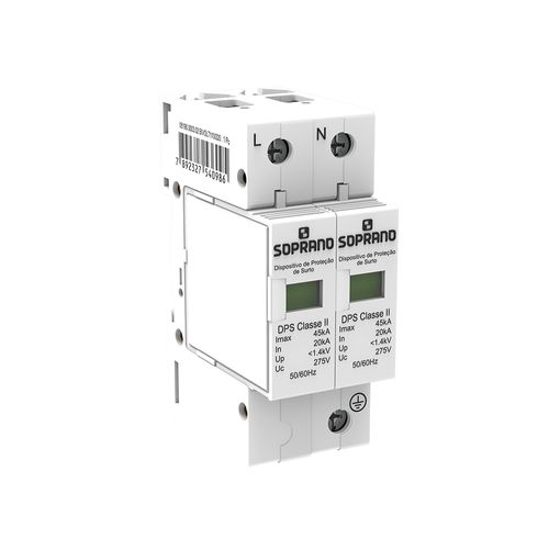 Dispositivo Proteção Surto DPS Bipolar 275vca 45kA Soprano