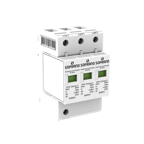 Dispositivo Proteção Surto DPS Tri 275vca 20kA - Soprano