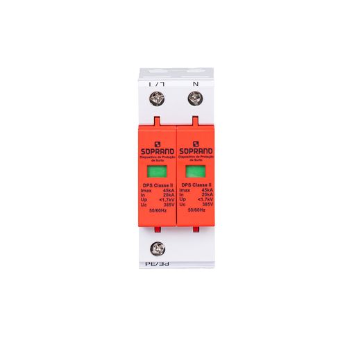 Dispositivo Proteção Surto DPS Bipolar 385Vca 60kA Soprano