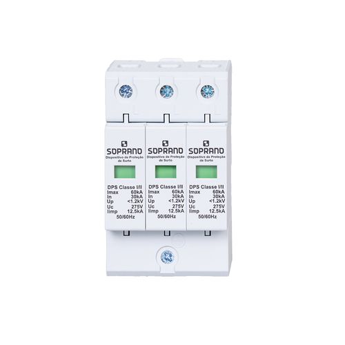 Dispositivo De Proteção Contra Surtos 12.5/60Ka Classe I/Ii Dps 3 - Soprano