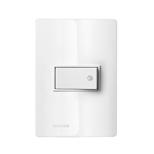 Conjunto 1 Pulsador Campainha 10Ax 250V 4X2 Branco Revitá - Soprano