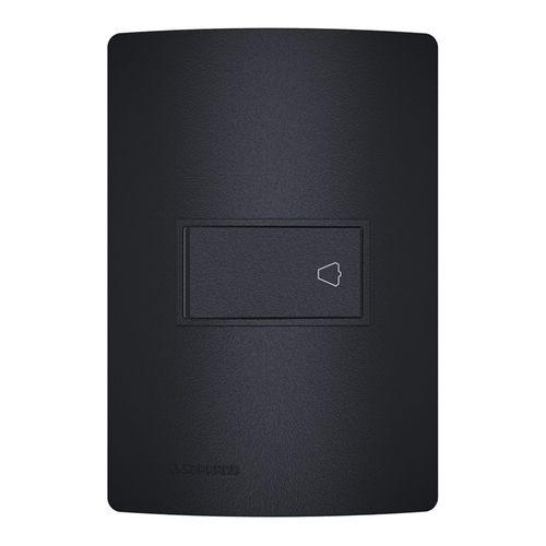 Conjunto 1 Pulsador Campainha 10Ax 250V 4X2 Carbono Revitá - Soprano