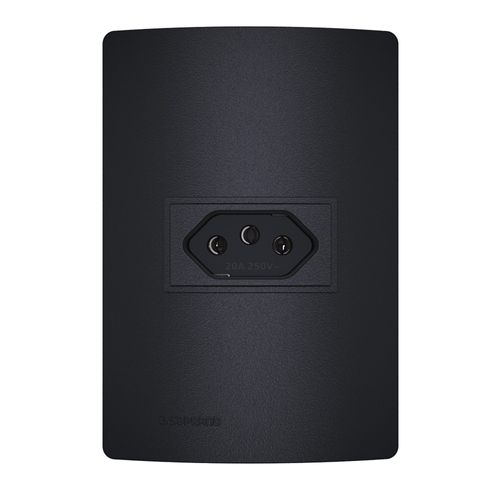 Conjunto 1 Tomada 2P+T 20A 250V 4X2 Carbono Revitá - Soprano