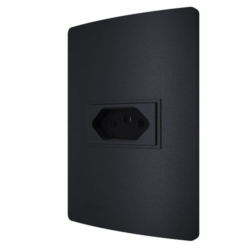 Conjunto 1 Tomada 2P+T 10A 250V 4X2 Carbono Revitá - Soprano