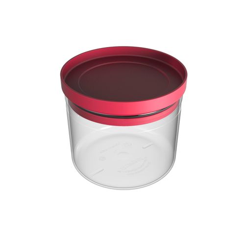 Pote Hermético 1 L Transparente/Vermelho Napoli - Soprano