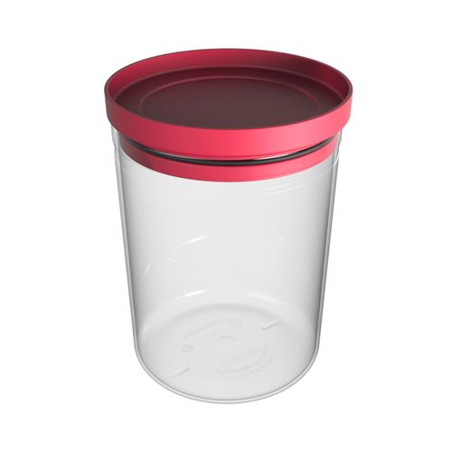 Pote Hermético 1,6 L Transparente/Vermelho Napoli - Soprano