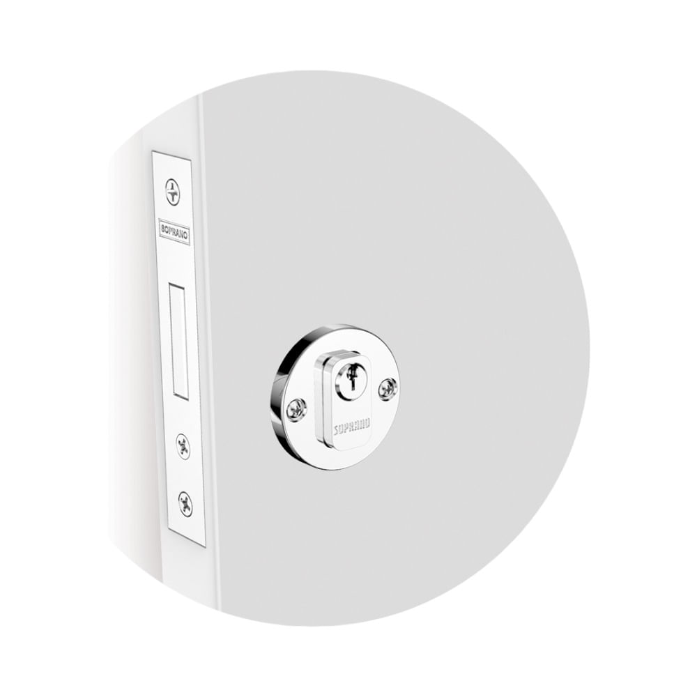 Fechadura Auxiliar 0737 BR40 ROS23 PY53 Cromado - Soprano - Soprano