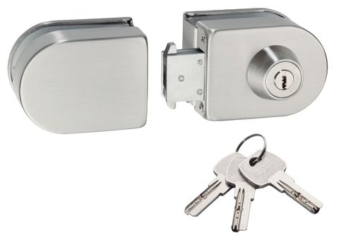 Fechadura porta vidro correr inox pressão VV 057 PK- Soprano