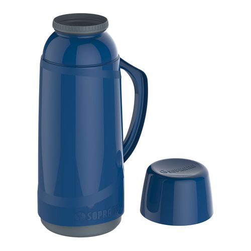 Garrafa Térmica Cristal 650 ml Azul - Soprano