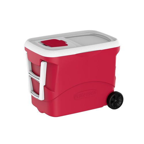 Caixa Térmica Cooler Rodas 50 L Vermelho Tropical - Soprano