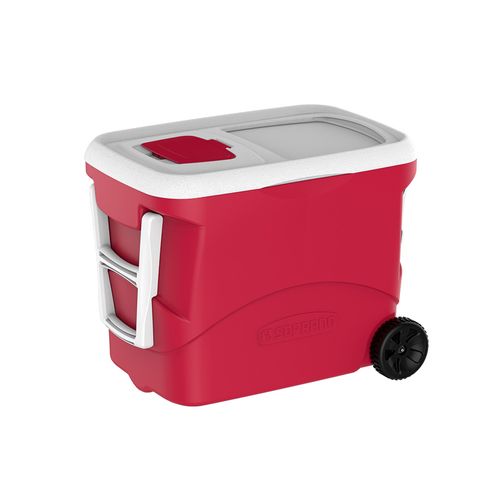 Caixa Térmica Cooler Tropical Rodas 50L Vermelho - Soprano