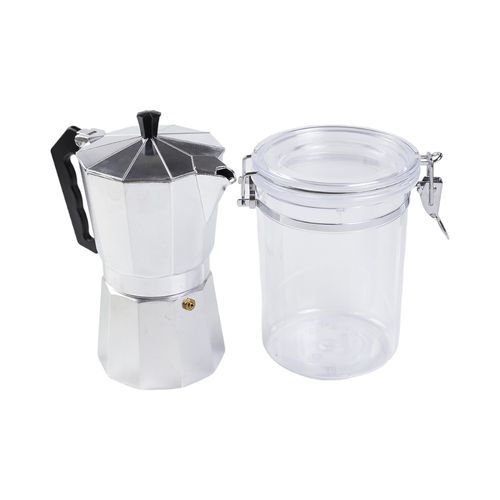 Kit Cafeteira Italiana 450ml + Pote para Café 1,6L - Soprano