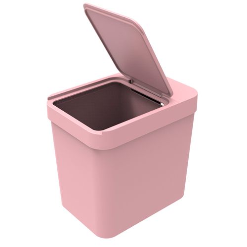 Lixeira com Porta Sacos de Lixo 4 L Rosa - Soprano