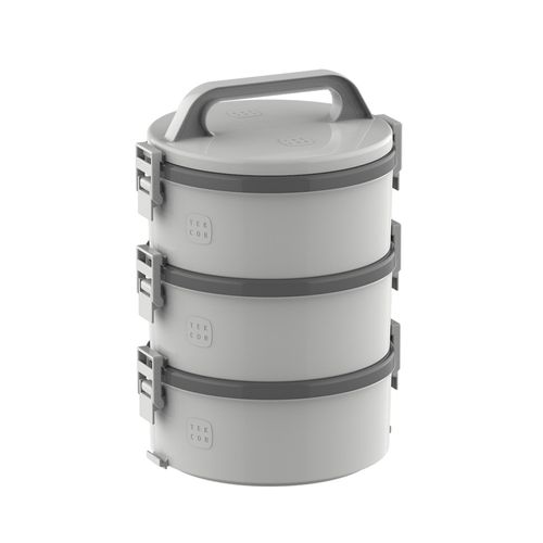 Conjunto Marmita Térmica 3 Unidades Cinza Tekcor - Soprano