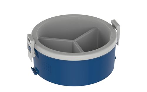 Marmita Divisória Tripla s/ Tampa 1,5 L Azul Tekcor Soprano