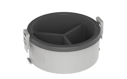 Marmita Divisória Tripla s/ Tampa 1,5 L Cinza Tekcor - Soprano
