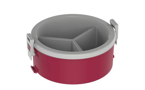 Marmita s/ Tampa c/ Div.Tripla 1,5 L Vermelho Tekcor Soprano