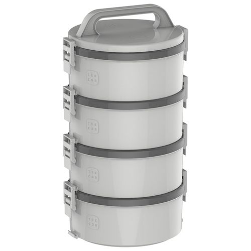 Conjunto Marmita Térmica 4 Unidades Cinza Tekcor - Soprano