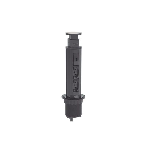 Torre de Tomada Embutir 2 Tomadas + 1 USB Preto - Soprano