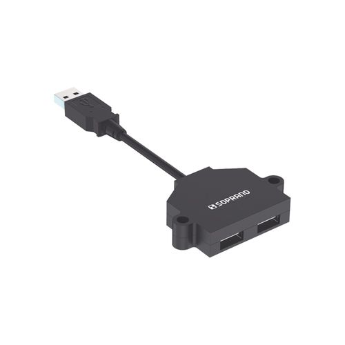 Tomada com 2 USB de Sobrepor para Móveis Preto - Soprano