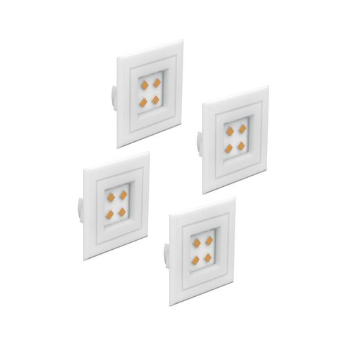 Kit 4 Luminárias Led Quadrada 35mm 1.2W 3000K Branco - Soprano