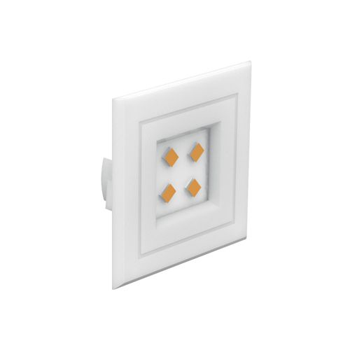 Kit 4 Luminárias Led Quadrada 35mm 1.2W 3000K Branco - Soprano