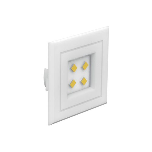 Kit 4 Luminárias Led Quadrada Embutir 35mm 1.2W 6000K 110/220V Branco - Soprano