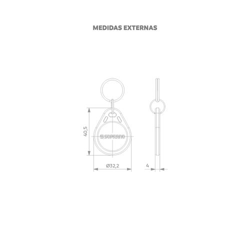 Chaveiro Tag de Aproximação e Controle de Acesso RFID 125kHz Azul (1un) - Soprano