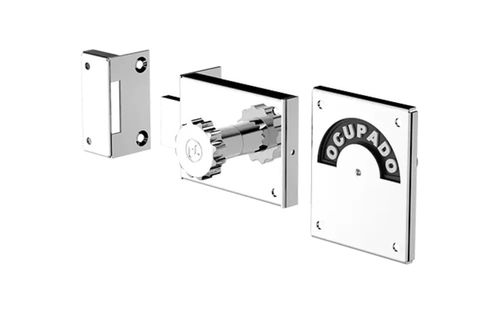 Fechadura para Banheiro Livre/Ocupado Cromado - Soprano