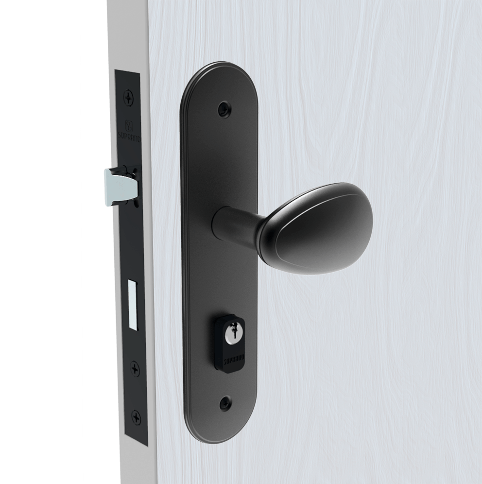 クラファセット Fechadura Bora Golf Externa ESP43 PY53 Preto Fosco - Soprano - Soprano