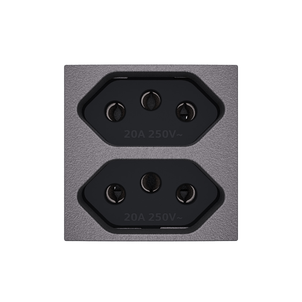 Módulo Tomada 2P+T Duplex 20A 250V ~ Concreto Revitá - Soprano
