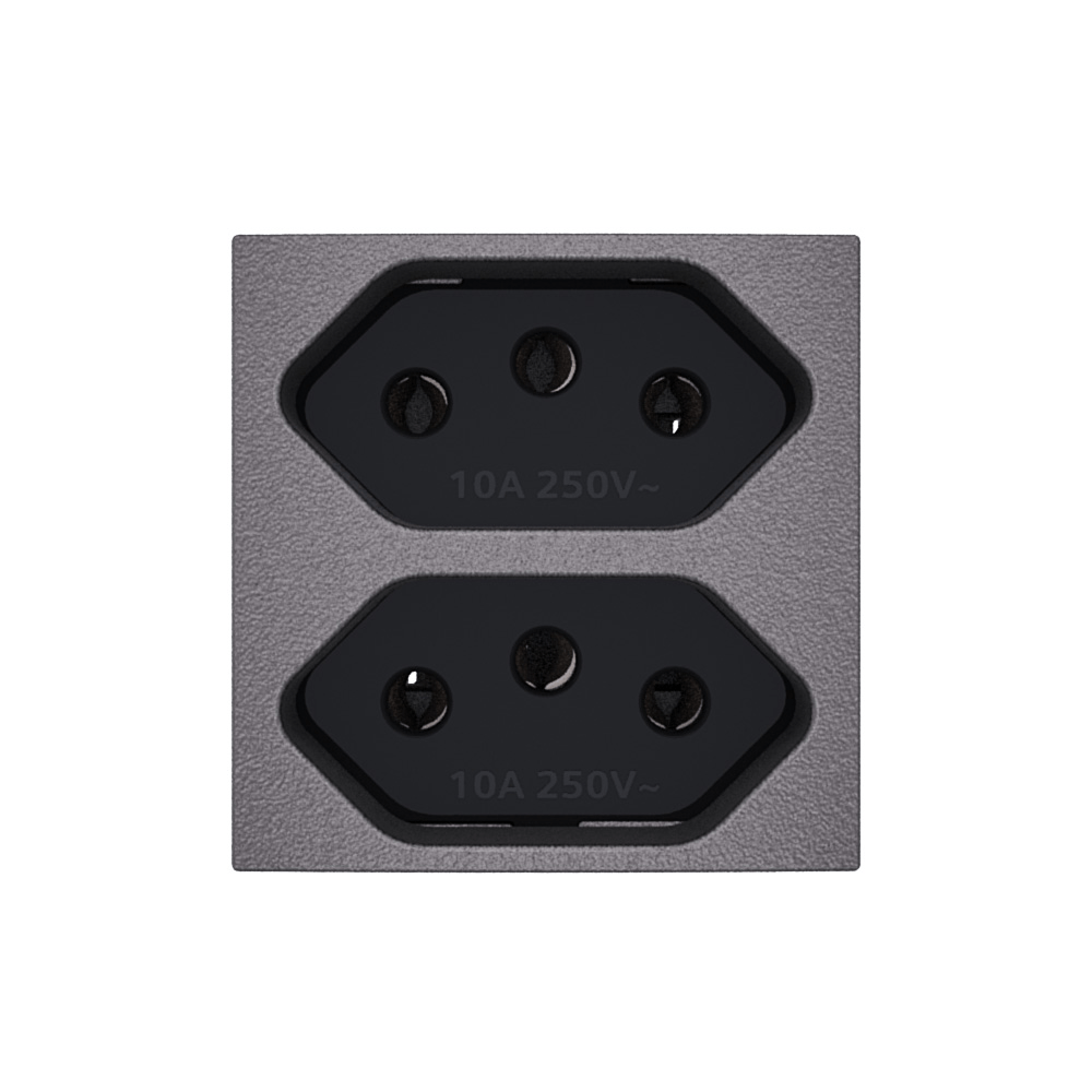 Módulo Tomada 2P+T Duplex 10A 250V ~ Concreto Revitá - Soprano