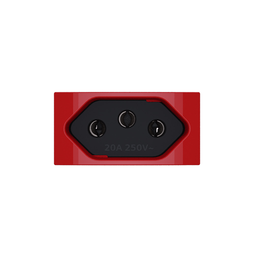 Módulo Tomada 2P+T 20A 250V Vermelho/Carbono Revitá - Soprano