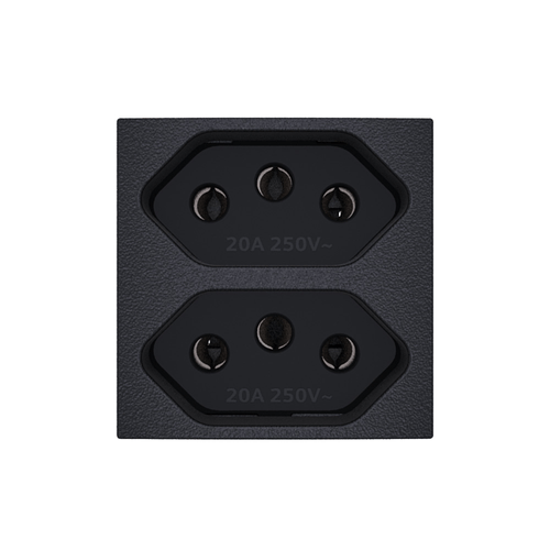 Módulo Tomada 2P+T Duplex 20A 250V Carbono Revitá - Soprano