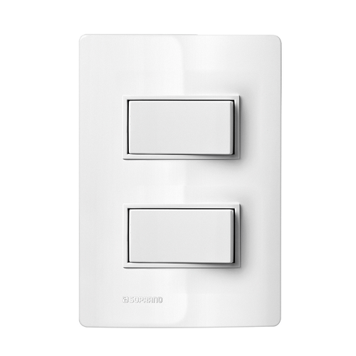Conjunto 1 Interruptor Simples + 1 Interruptor Paralelo 10Ax 4X2 Branco Revitá - Soprano