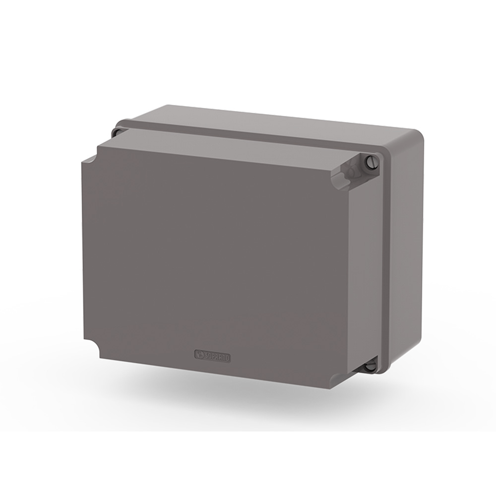 Caixa Plástica Multiuso Tampa Alta 240x190x56 mm Cinza - Soprano
