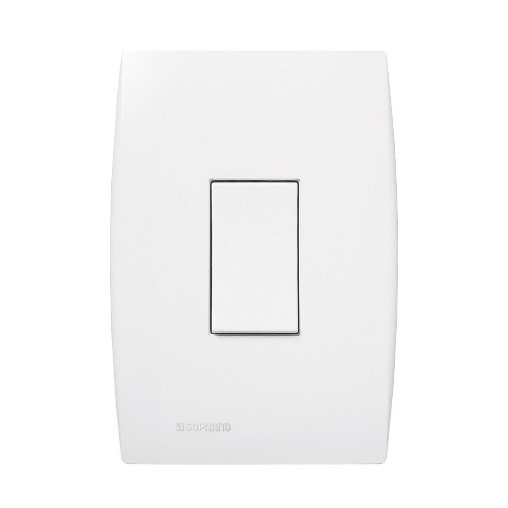 Conjunto 1 Interruptor Simples Vertical 10Ax 250V~ 4X2 Branco Ilus - Soprano