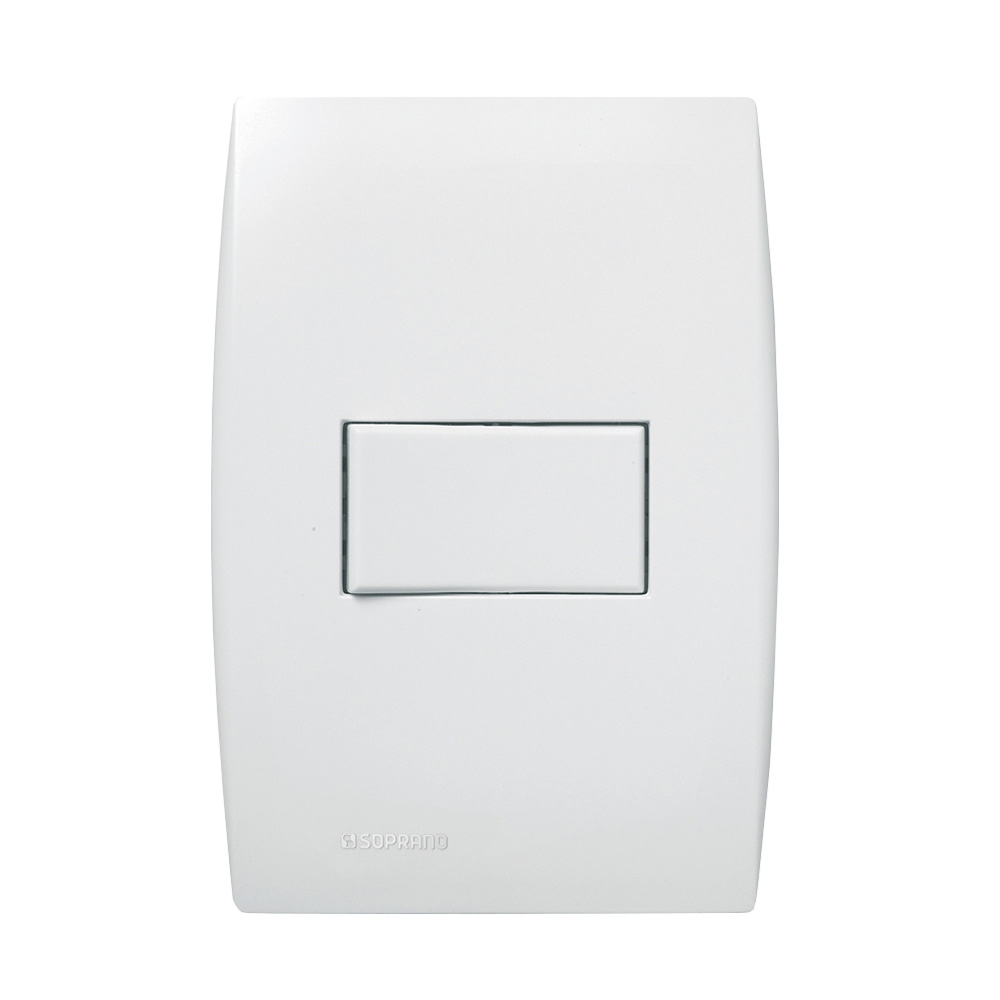 Conjunto 1 Interruptor Simples Horizontal 10Ax 250V~ 4X2 Branco Ilus - Soprano