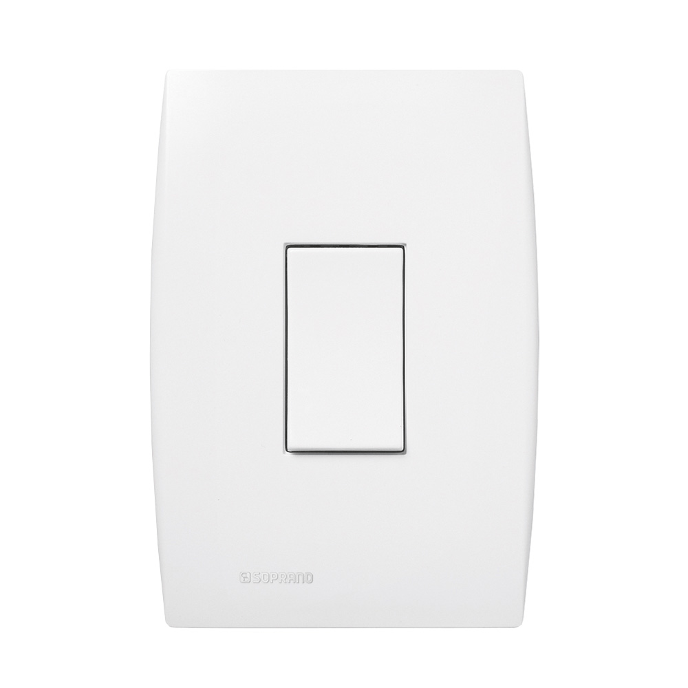 Conjunto 1 Interruptor Paralelo Vertical 10Ax 250V~ 4X2 Branco Ilus - Soprano
