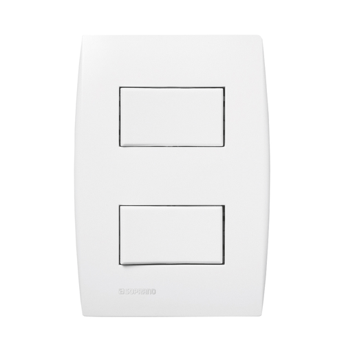 Conjunto 2 Interruptores Simples 10Ax 250V 4X2 Branco Ilus - Soprano