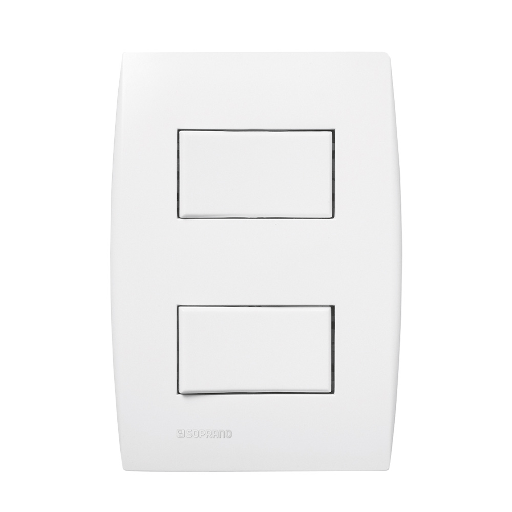 Conjunto 2 Interruptores Simples 10Ax 250V~ 4X2 Branco Ilus - Soprano