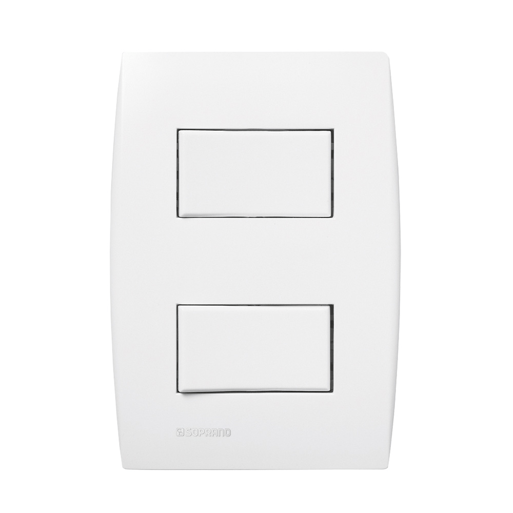 Conjunto 1 Interruptor Simples + 1 Interruptor Paralelo 10Ax 250V~ 4X2 Branco Ilus - Soprano