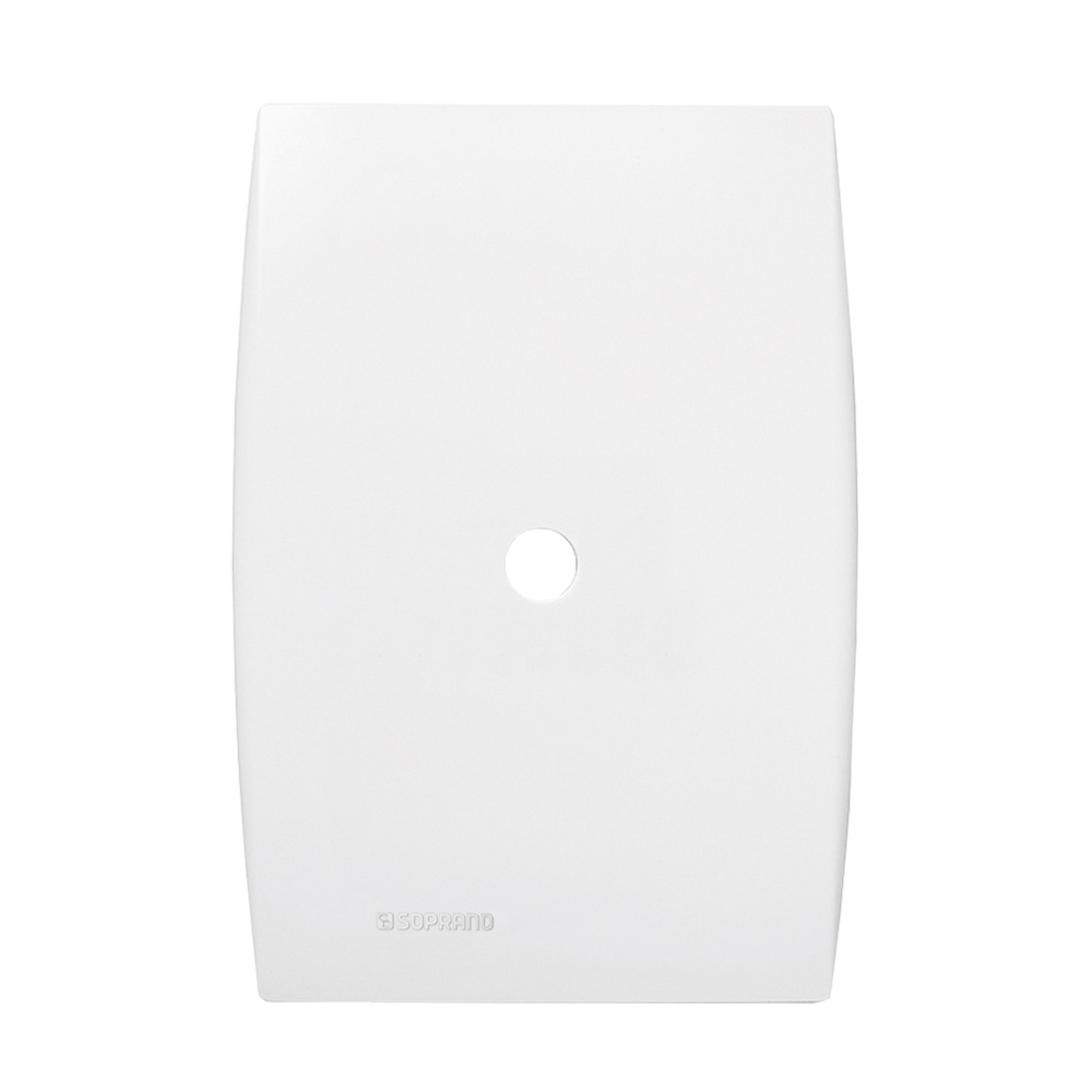 Conjunto Placa Cega Com Furo 9,5Mm Com Suporte 4X2 Branco Ilus - Soprano
