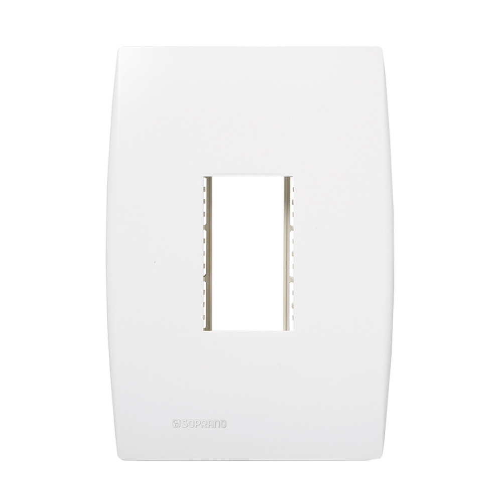 Conjunto Placa 1 Módulo Vertical Com Suporte 4X2 Branco Ilus - Soprano