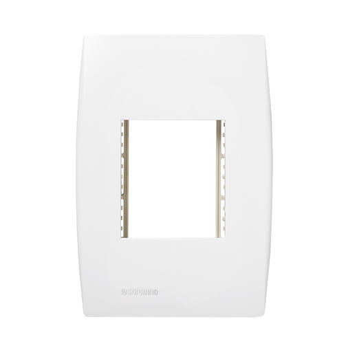 Conjunto Placa 2 Módulos Juntos Com Suporte 4X2 Branco Ilus - Soprano