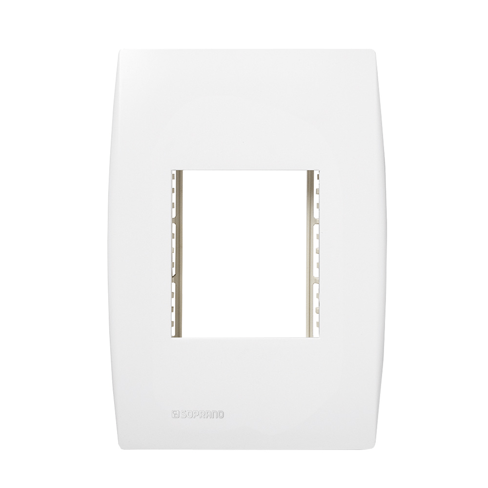 Conjunto Placa 2 Módulos Juntos Com Suporte 4X2 Branco Ilus - Soprano