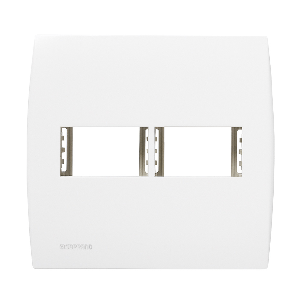 Conjunto Placa 1 Módulo + 1 Módulo Com Suporte 4X4 Branco Ilus - Soprano
